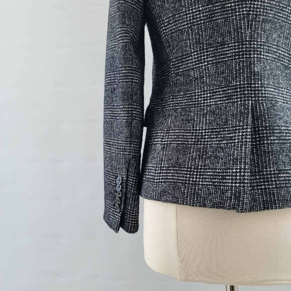 Veronica Beard Melvin Dickey Black Plaid Tweed Wool Blazer Size 8 Minimalist - Picture 13 of 16